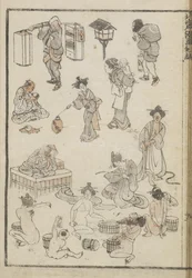 Japanisches Baden (Holzschnitt)