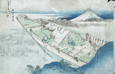 Joshu, Ushibori, Hetachi Provinzen aus der Serie Sechsunddreißig Ansichten des Fuji, 19. Jahrhundert