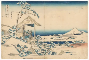 Koishikawa an einem verschneiten Morgen, aus der Serie Sechsunddreißig Ansichten des Berges Fuji