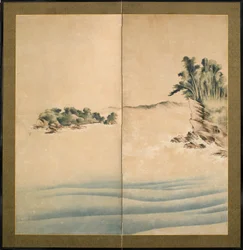 Berg Fuji und Enoshima, Edo-Periode, ca. 1825