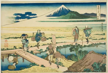 Nakahara in der Provinz Sagami (Soshu Nakahara), aus der Serie "Sechsunddreißig Ansichten des Berges Fuji (Fugaku sanjurokkei)"