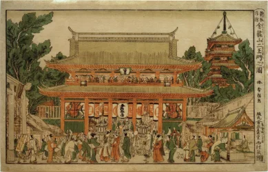 Neu verlegtes Perspektivbild: Das Tor der Himmelskönige am Kinryuzan-Tempel