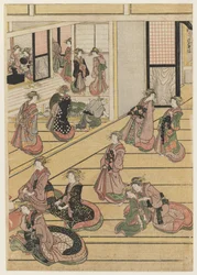 Neujahrstage im Teahouse Ogi-ya, ca. 1810