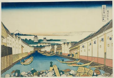 Nihonbashi-Brücke in Edo, aus der Serie "Sechsunddreißig Ansichten des Berges Fuji"