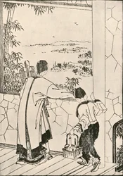 Menschen, die aus einem Fenster schauen, spätes 18. - frühes 19. Jahrhundert, 1924