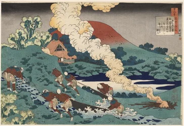 Gedicht von Kakinomoto no Hitomaro, aus Hundert Gedichte von hundert Dichtern erklärt von einer alten Amme