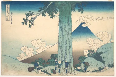 Serie von 36 Ansichten des Berges Fuji: Der Mishima-Pass in der Provinz Kai, Japan