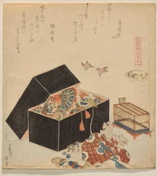 Sperlingsmuschel, aus der Serie Genroku Gedicht-Muschel-Matching-Spiel