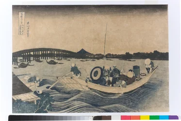 Sonnenuntergangsansicht an der Ryogoku-Brücke