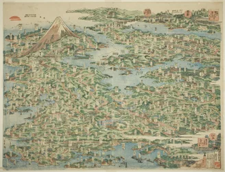 Die berühmten Orte am Tokaido in einer Ansicht