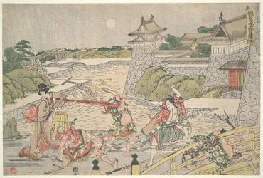 Die loyale Liga der siebenundvierzig Rōnin (Chūshingura), Akt III: Kampei wird von Bannai und seinen Männern angegriffen