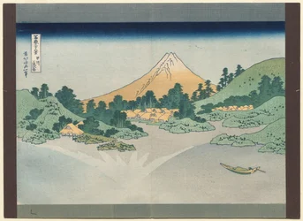 Sechsunddreißig Ansichten des Berges Fuji: Die Oberfläche des Misaka-Sees in der Provinz Kai, frühe 1830er Jahre