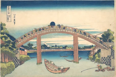 Unter der Mannen-Brücke in Fukagawa, aus der Serie Sechsunddreißig Ansichten des Berges Fuji