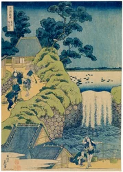 Wasserfall Aigaoka aus der Serie Wasserfälle der verschiedenen Provinzen, ca. 1829