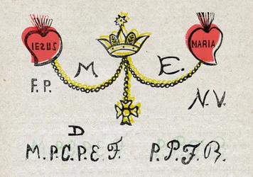 Tätowierte Herzen von Jesus und Maria