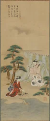 Junger Mann und junge Frau am Meeresufer, Edo-Periode, 1615-1868