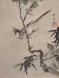 Singender Vogel auf einem Ast (ca. 1887)