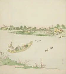 Eine Fähre überquert den Sumida-Fluss