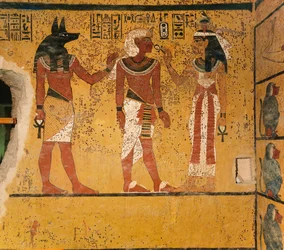 Wandmalerei im Grab von König Tutanchamun; Ägypten; Neues Reich; Tutanchamun; Tal..., 2003