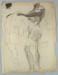 Figurenstudie für "Jakob ringt mit dem Engel"