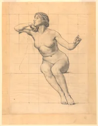 Frieden, Figurenstudie für "Die Wohltätigkeit des Gesetzes," Wandgemälde im Essex County Court House, Newark, New Jersey