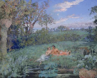 Die Liebenden am Flussufer, ca. 1910-20