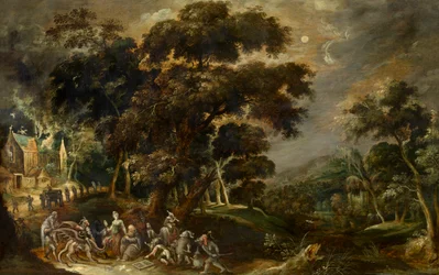 Landschaft mit der Versuchung des heiligen Antonius des Großen von Ägypten
