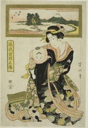 Enoshima in der Provinz Sagami (Soshu Enoshima), aus der Serie "Elegante berühmte Orte in den verschiedenen Provinzen (Furyu shokoku meisho)"