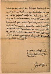 Brief von König James VI. 1566-1625 an seine Mutter, Königin Maria 1542-1587, 1584-5