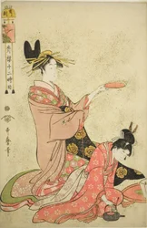 Stunde des Wildschweins (I no koku), aus der Serie "Zwölf Stunden in Yoshiwara (Seiro juni toki tsuzuki)"