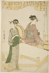 Nr. 11 (juichi), aus der Serie "Frauen in der Seidenraupenzucht (Joshoku kaiko tewaza-gusa)"