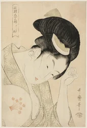 Offensichtliche Liebe (Arawaruru koi), aus der Serie "Anthologie der Gedichte: Der Liebesabschnitt (Kasen koi no bu)"