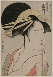 Takigawa vom Ōgiya aus der Serie Eine Auswahl östlicher Schönheiten