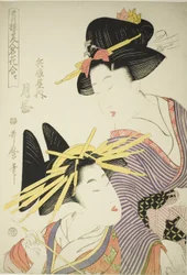Tsukioka von Hyogoya, aus der Serie "Seiro bijin meika awase"