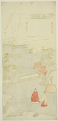 Herbstmond über dem Sumida-Fluss (Sumida aki zuki), aus der Serie "Acht Ansichten des Sumida-Flusses (Sumidagawa hakkei)"