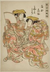 Der Austernfischer-Tanz (Miyakodori), aus der Serie "Schöne Tanzbräuche (Adesugata odori fuzoku)"