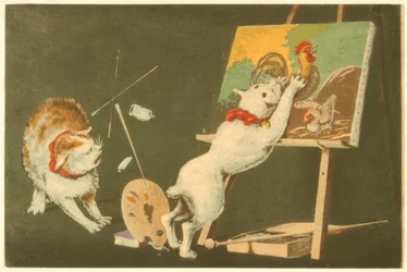 Katzen und Leinwand