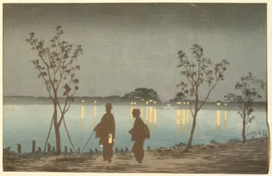 Nacht auf dem Sumida-Fluss