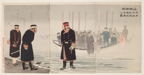 Generalleutnant Yamaji führt die japanische Zweite Armee bei ihrer Landung auf der Halbinsel Jinzhou