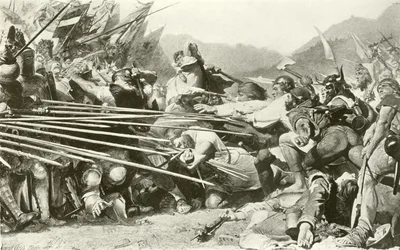 Arnold Winkelried bei Sempach (Gravur)