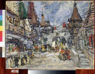 Bühnenbildentwurf für Die Legende von der unsichtbaren Stadt Kitesch und der Jungfrau Fewronija von Nikolai Rimski-Korsakow