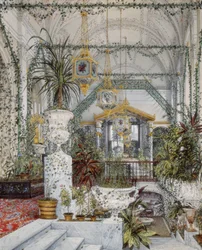Innenräume des Winterpalastes. Der Wintergarten von Kaiserin Alexandra Fjodorowna