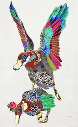 Bunte gemusterte Enten