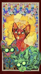 Bunte Sphynx-Katzen