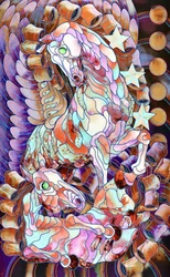Fantasie-Buntglas-Pferde