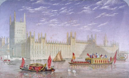 Der Palast von Westminster, London, ca. 1850