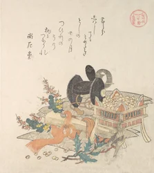 Bohnen zum Werfen während der Setsubun-Exorzismus-Zeremonie, 1810er