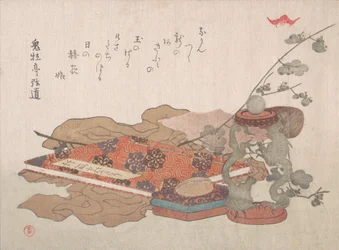 Buchständer mit Kristallkugel und Stoffstück, 19. Jahrhundert