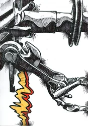 Feurige Reichweite des Cyborgs