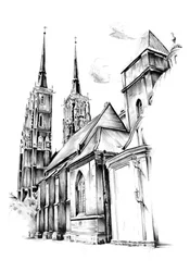 Gotische Kathedralskizze